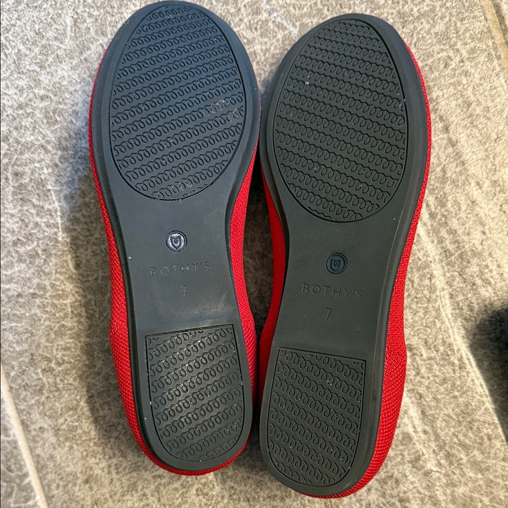 Rothy's Red Flats Elegant Slip-On Loafers - Picture 5 of 6